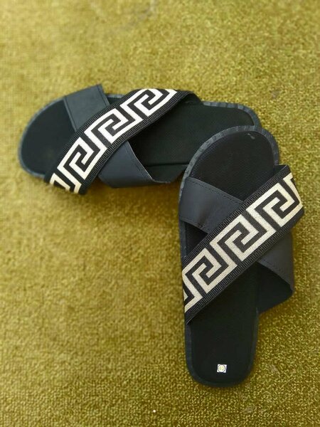 Kumasi made leather slippers for men