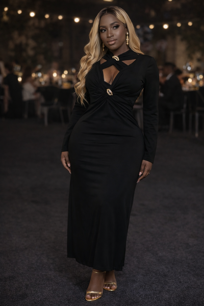 Robe Noire Élégante Shein