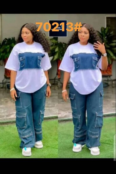 T-shirt et Pantalon en Denim Femme