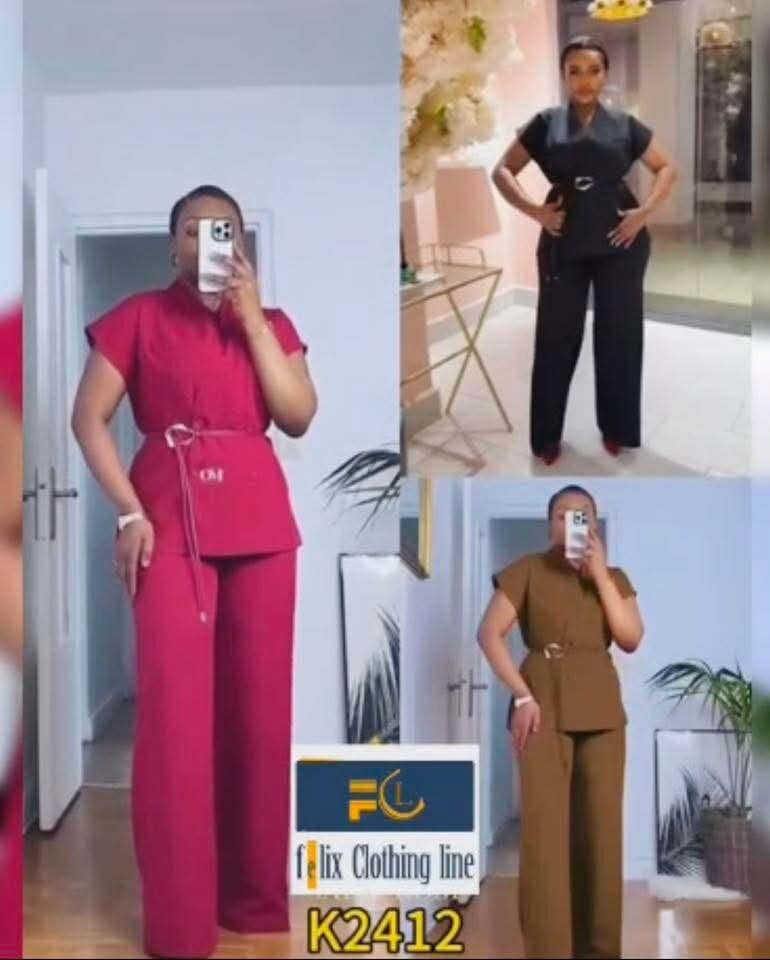 Ensemble Pantalon Ceinture Élégant