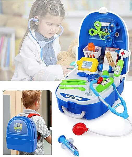 Little Doctor Medical Backpack Toy, Doctor Play Set with Fo