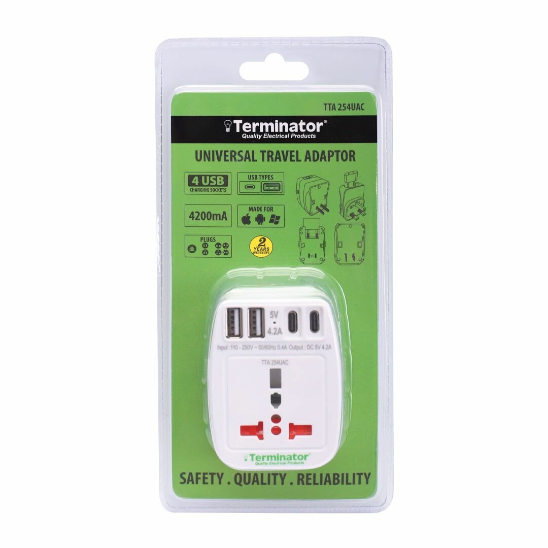 Multipin Universal Travel Adaptor with 4 USB