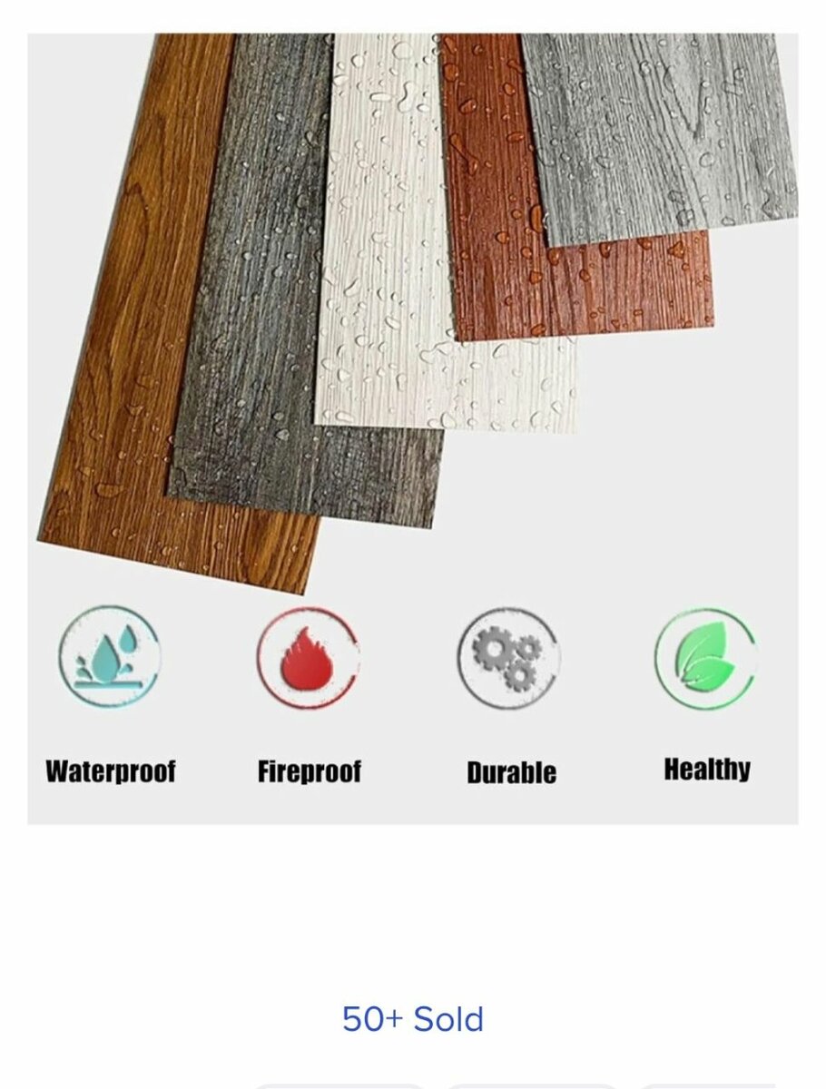 PVC WATERPROOF FLOORING SELF-ADHESIVE TILE