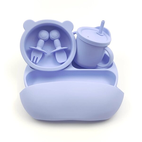3 in 1 Feeding Set Bowl Baby Suction Plate Silicone