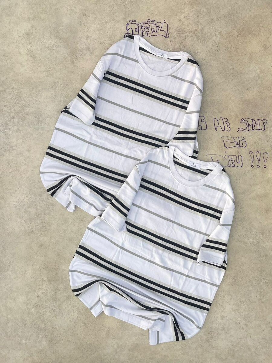 T-shirts rayés unisexes