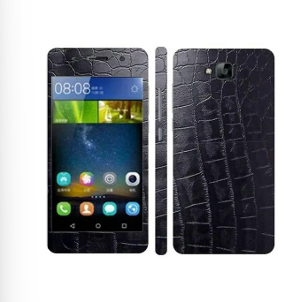Huawei Y6 Pro Black Crocodile Leather Texture Mobile Skin