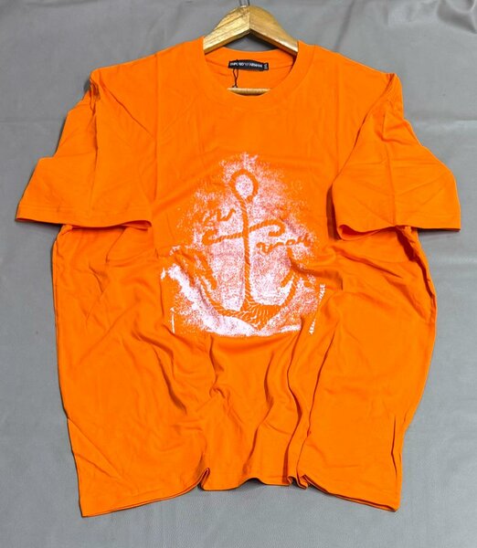 T-shirt orange homme motif ancre