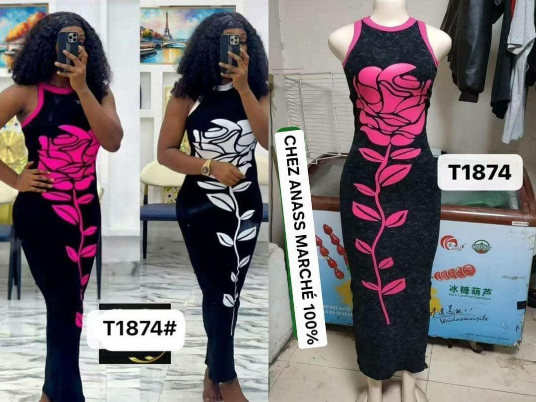 Robe longue à motif floral