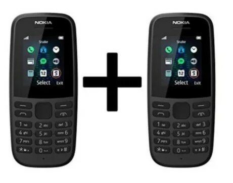 Nokia 2x Nokia 105 – 1Sim – 1,8″- 4MB/4MB – Noir