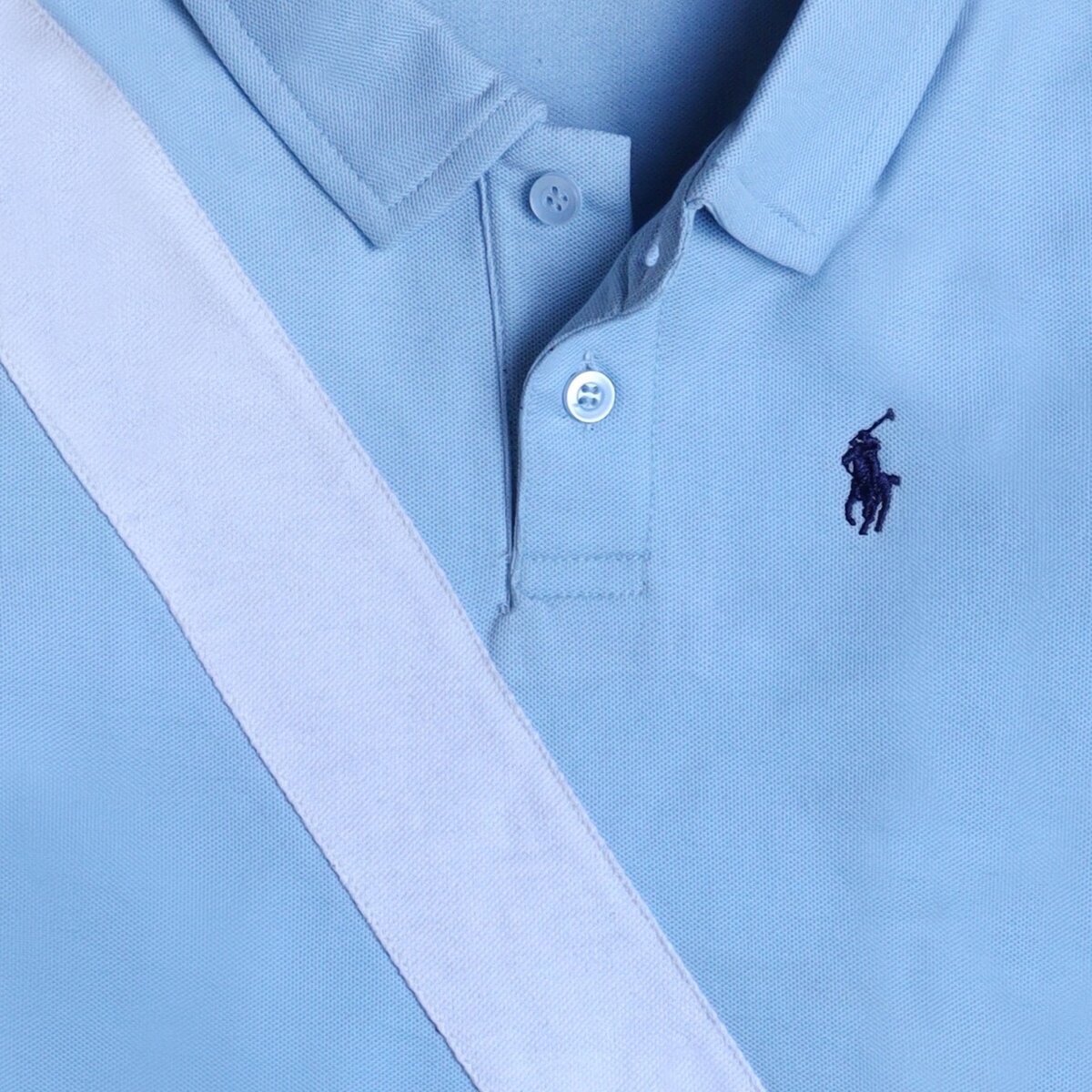 Blue and white boys polo shirt