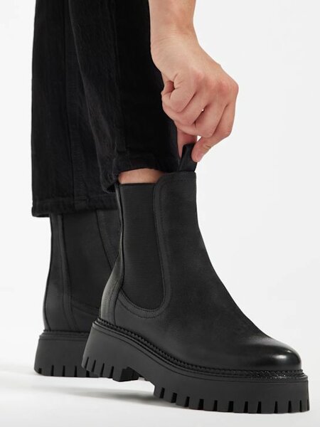 Bottes Chelsea en cuir noir