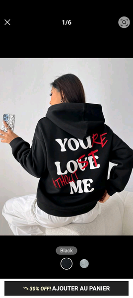 Hoodie noir à message