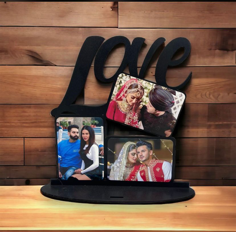 3 Pics Love MDF Frame