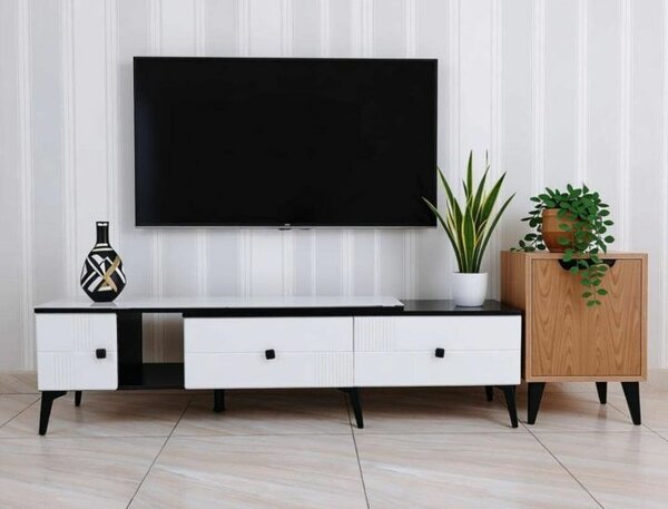 Meuble TV moderne blanc et noir