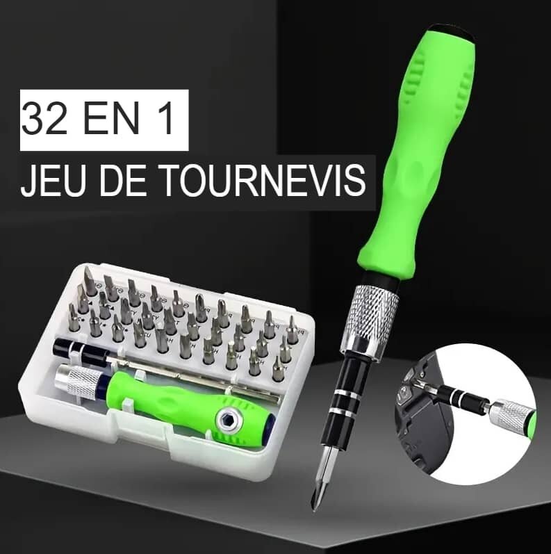 Set Tournevis 32 en 1 Polyvalent