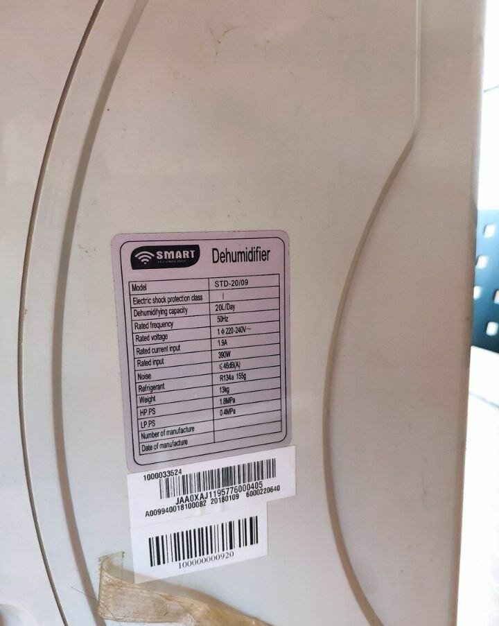 Déshumidificateur d'air SMART STD-2009