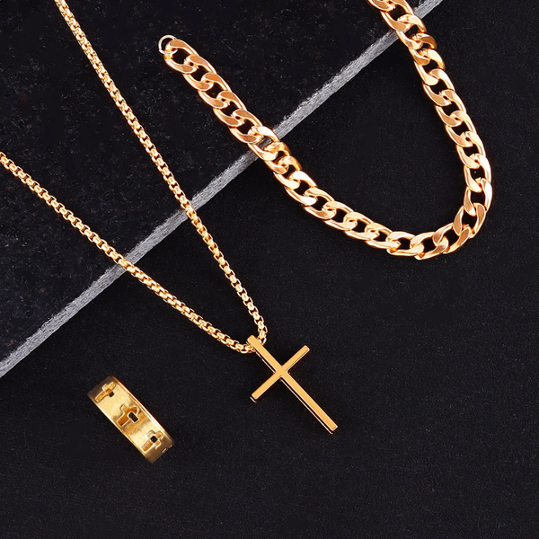 Ensemble Bijoux Doré Croix