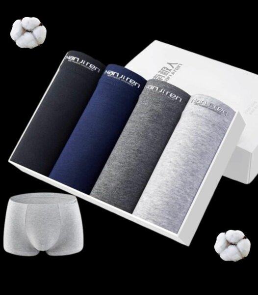 1 coffret de 4 boxers en coton