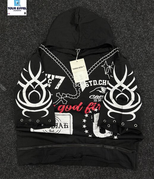 Sweat à capuche imprimé tendance