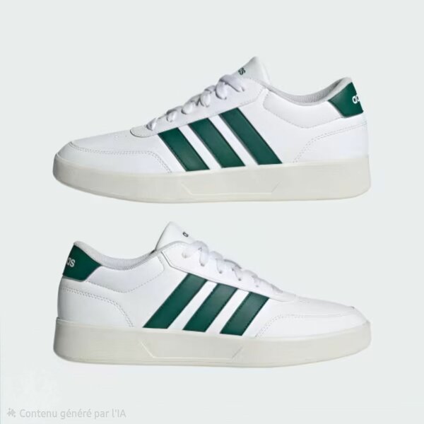 Adidas blancs et verts pour homme