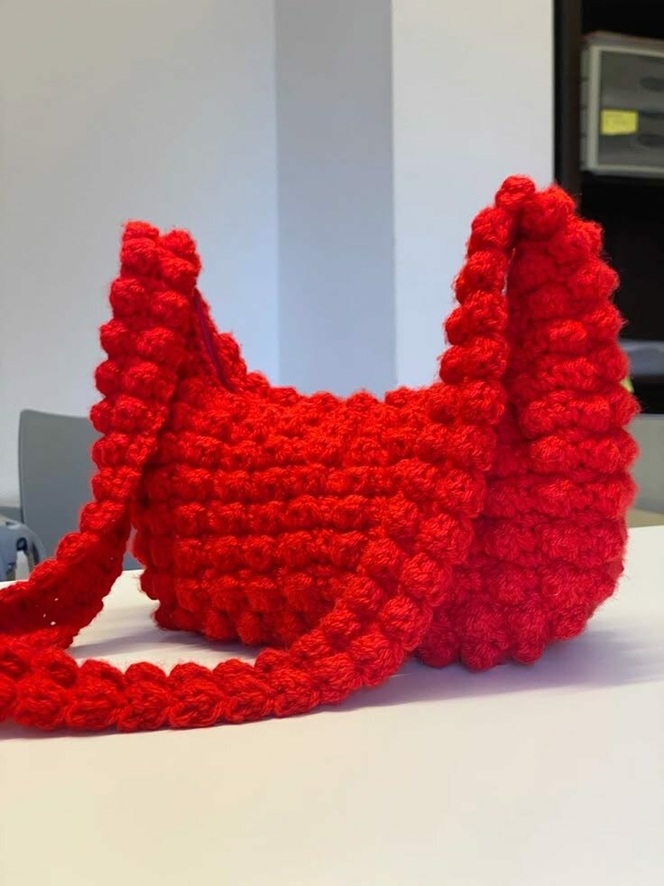 Sac à main crochet fleuri
