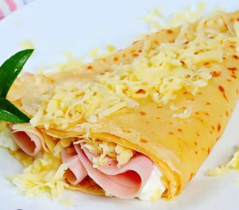 Crêpe au saucisson et fromage