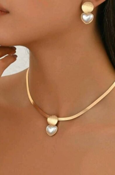 Parure Collier et Boucles Coeur