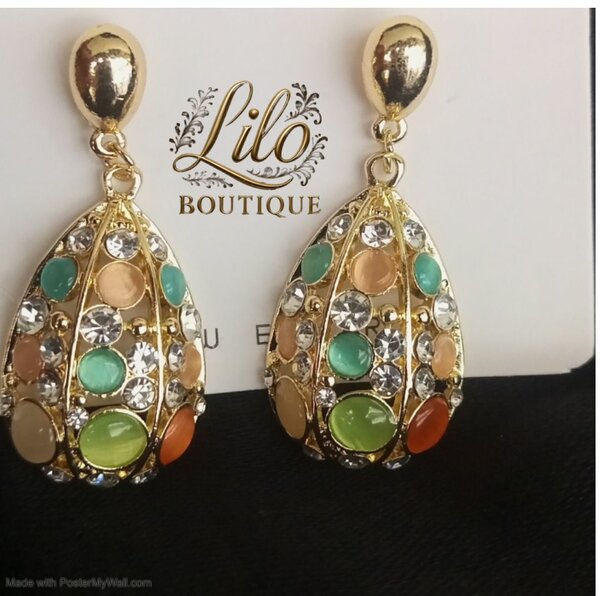 Elegant Multicolor Teardrop Earrings