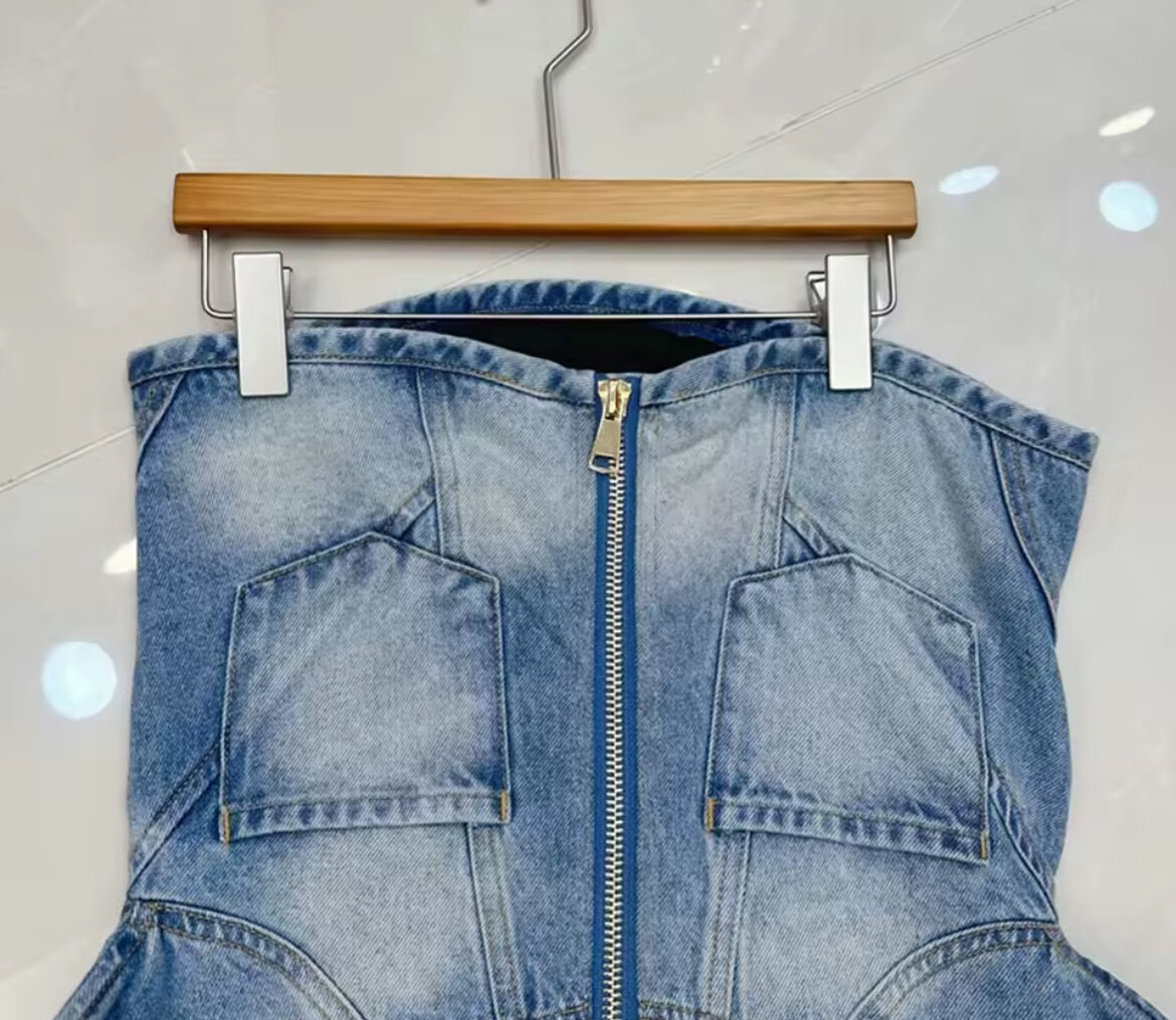 Bustier en jean élégant