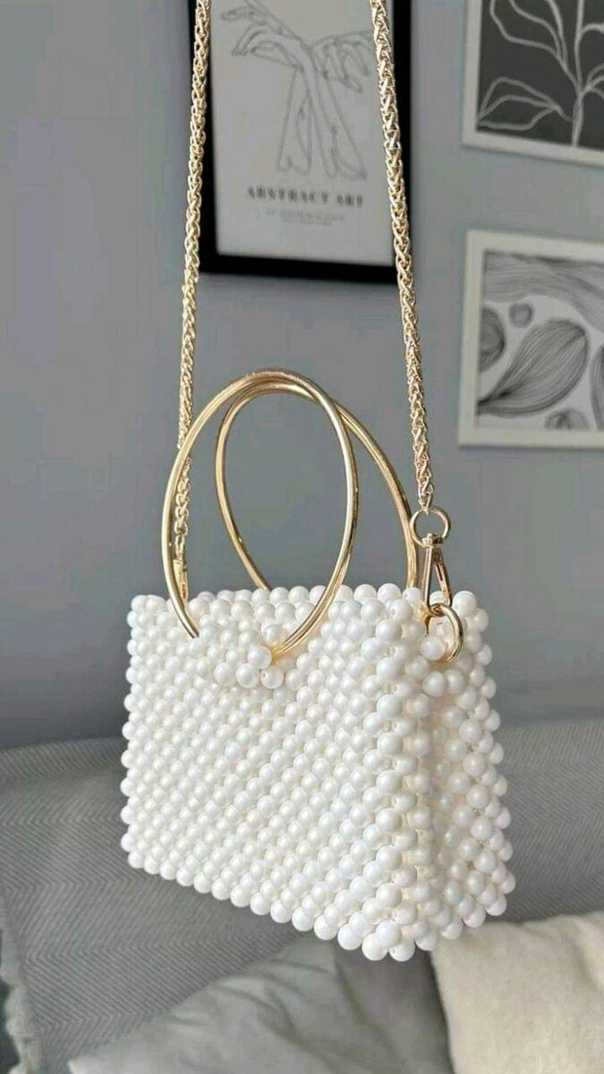 Sac à main perles élégant