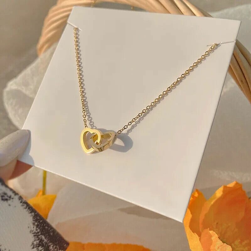 Love intertwined gold necklace for ladies
