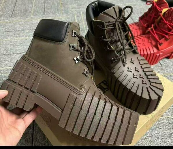 Bottes tactiques homme en cuir brun