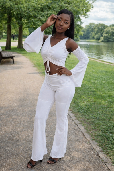 Ensemble Pantalon Beige Élégant