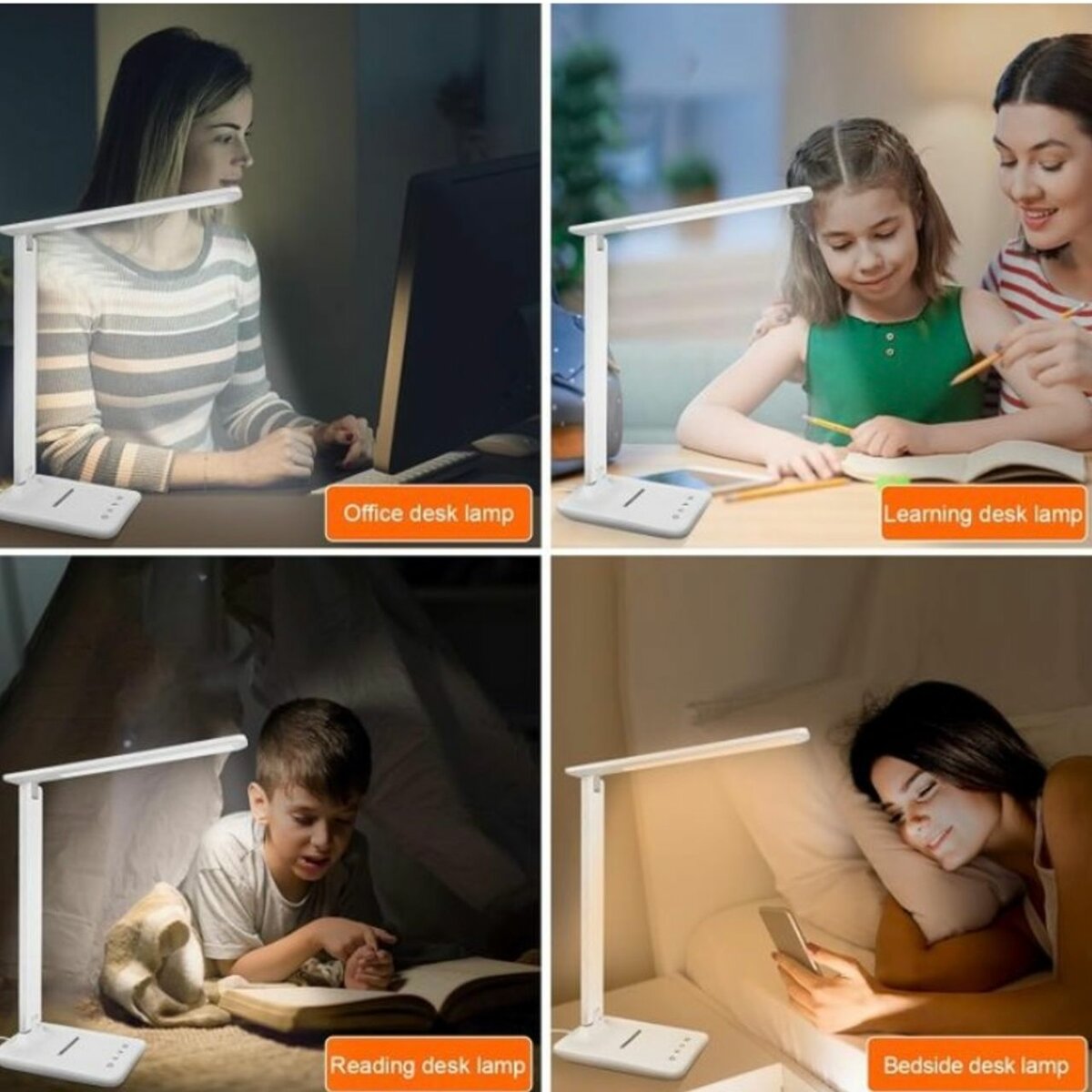 LED eye Protection Desk Lamp, Touch Adjustable 3 lighting Mo