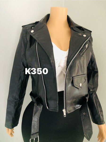 Women's black leather jacket