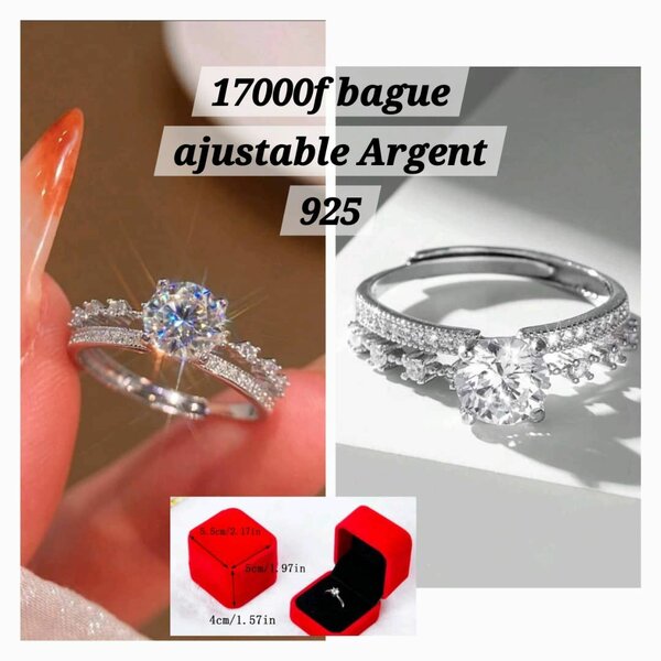 Bague ajustable argent 925