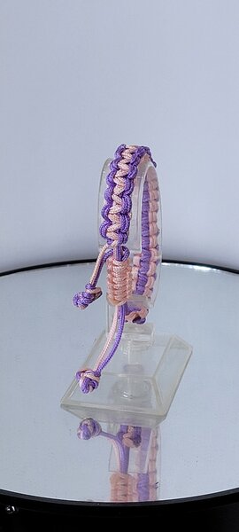 Bracelet tressé rose et violet