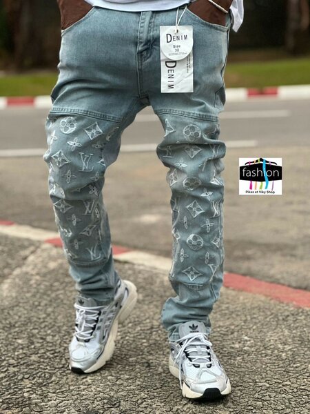 Jean homme avec motifs tendance