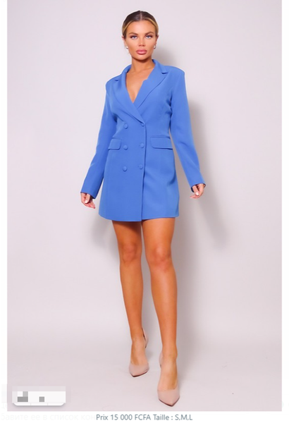 The Blue Yvy Double Breasted Blazer
