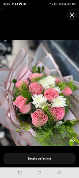 Bouquet de roses et marguerites