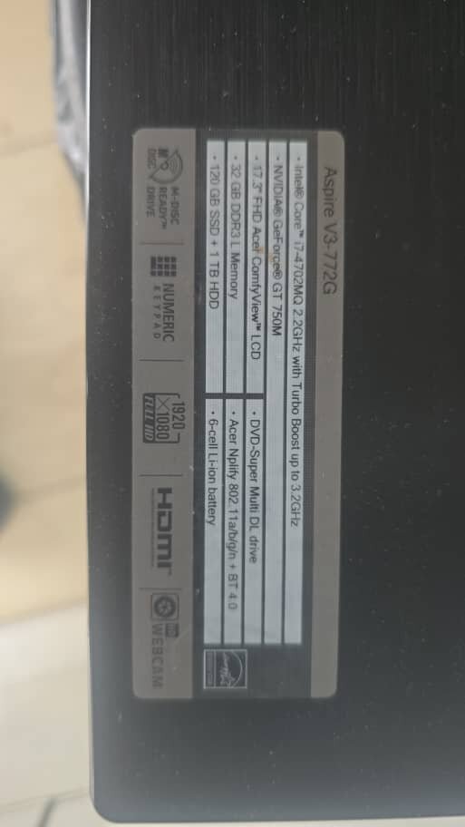 Ordinateur Portable Acer i7