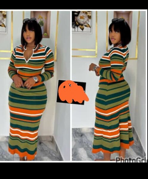 Robe rayée multicolore