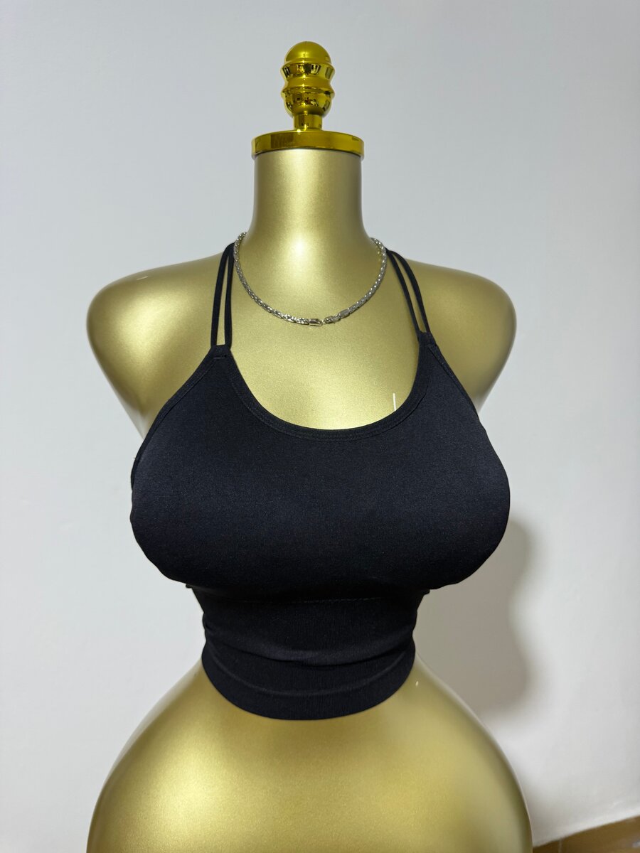 Top dos nu noir élégant