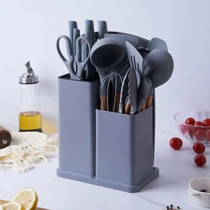 Wooden handle set Silicone Kitchenware