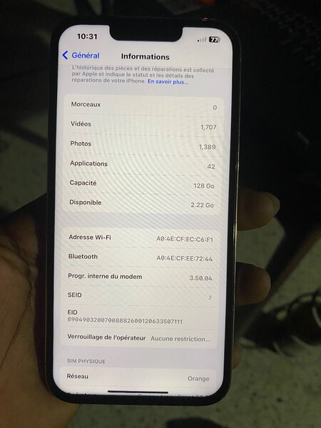 iPhone 13 Pro 128 Go Gris