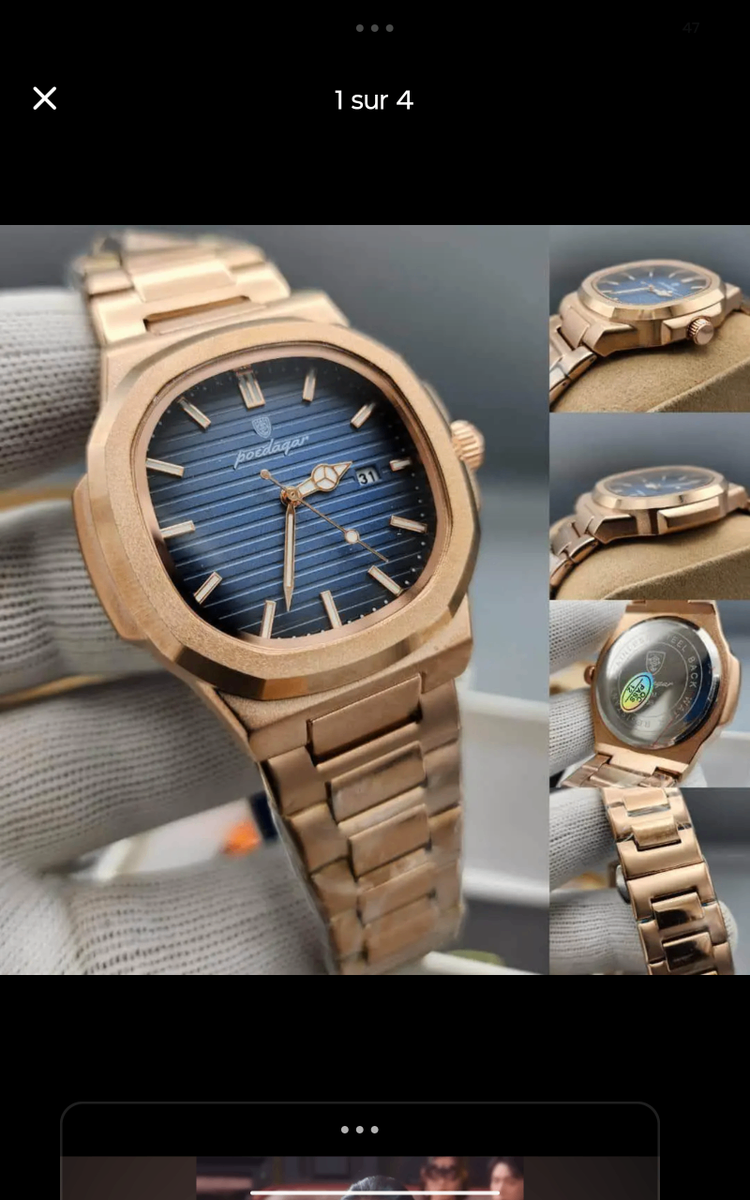 Montre homme dorée Poedagar