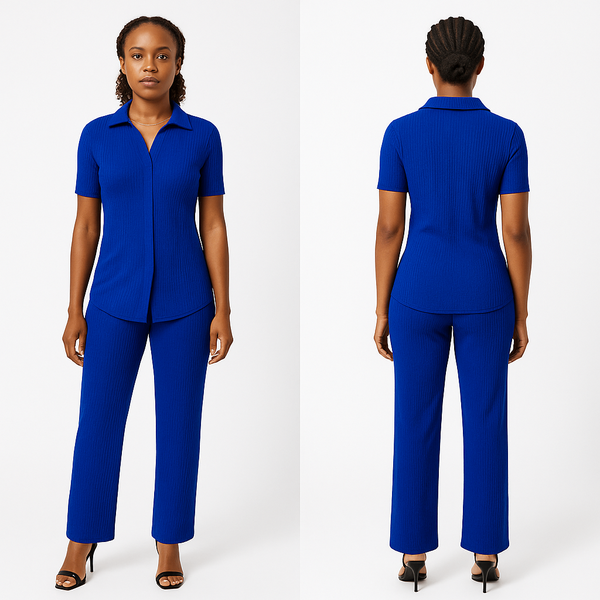 Ensemble Bleu Élegant Femme