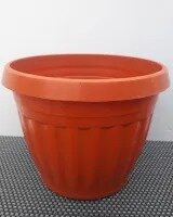 Pack of 6 - Nursery Plastic Flower Plant Pots 7.5 x 10 inches - G18 - Brown