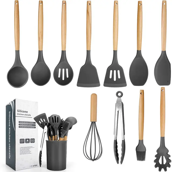 Ensemble de 12 ustensiles de cuisine en silicone