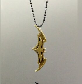 Bat Metal Pendant With Black Chain For boy